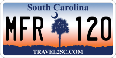 SC license plate MFR120