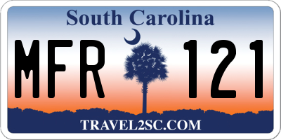SC license plate MFR121