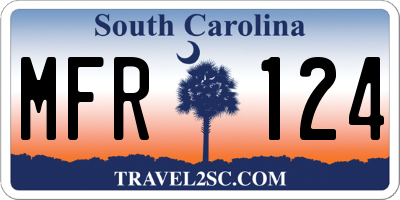 SC license plate MFR124