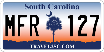 SC license plate MFR127