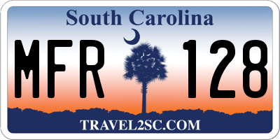 SC license plate MFR128