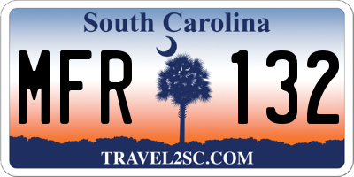 SC license plate MFR132