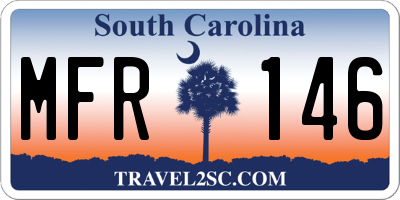 SC license plate MFR146