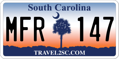 SC license plate MFR147