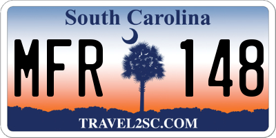 SC license plate MFR148
