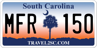 SC license plate MFR150