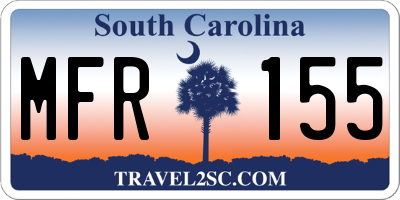 SC license plate MFR155