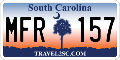 SC license plate MFR157
