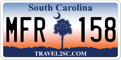 SC license plate MFR158