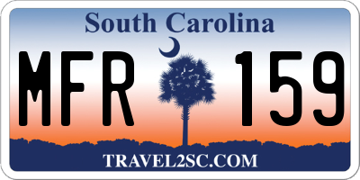 SC license plate MFR159