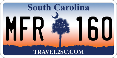 SC license plate MFR160