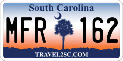 SC license plate MFR162