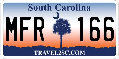 SC license plate MFR166