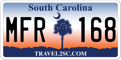 SC license plate MFR168
