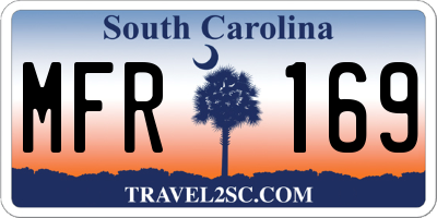SC license plate MFR169
