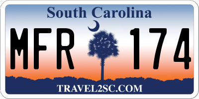 SC license plate MFR174