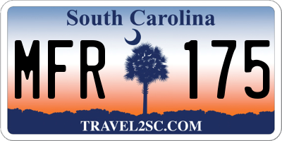 SC license plate MFR175