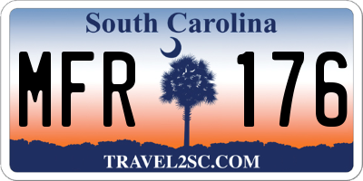 SC license plate MFR176