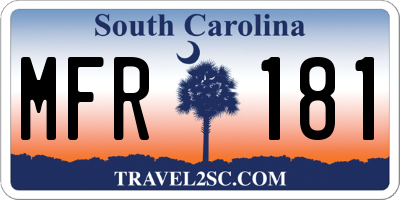 SC license plate MFR181