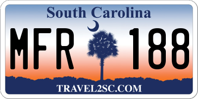 SC license plate MFR188