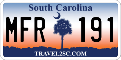 SC license plate MFR191