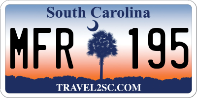 SC license plate MFR195