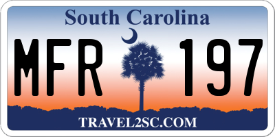 SC license plate MFR197