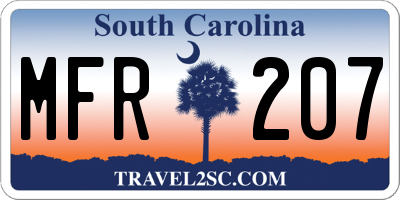 SC license plate MFR207