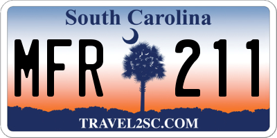 SC license plate MFR211