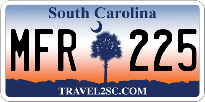 SC license plate MFR225