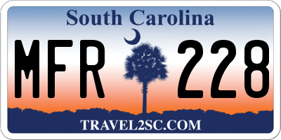SC license plate MFR228