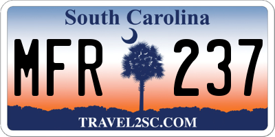 SC license plate MFR237