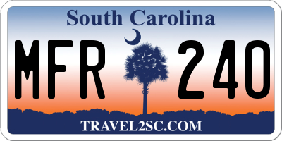 SC license plate MFR240