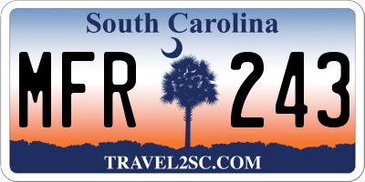 SC license plate MFR243