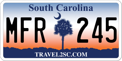 SC license plate MFR245