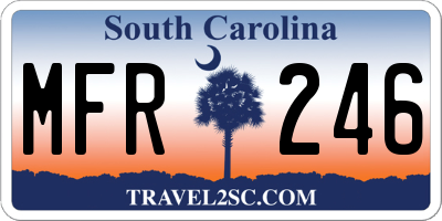 SC license plate MFR246