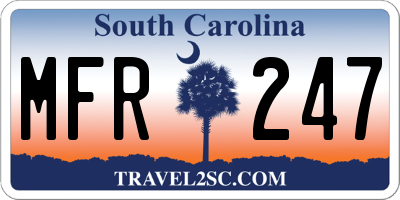 SC license plate MFR247