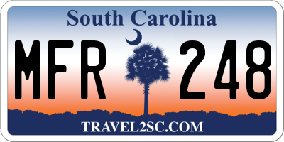 SC license plate MFR248