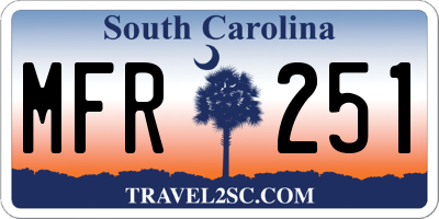 SC license plate MFR251