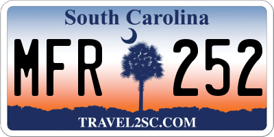 SC license plate MFR252