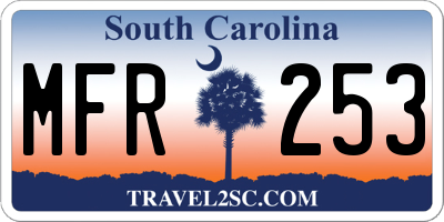 SC license plate MFR253
