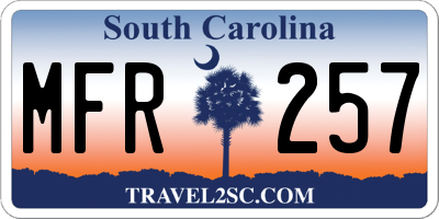 SC license plate MFR257