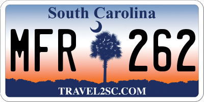 SC license plate MFR262
