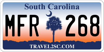 SC license plate MFR268