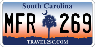 SC license plate MFR269