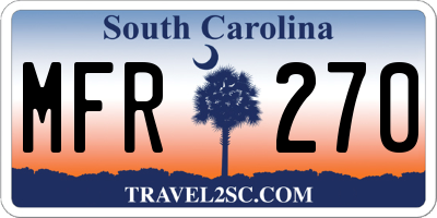 SC license plate MFR270