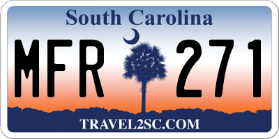 SC license plate MFR271
