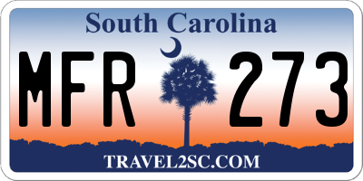 SC license plate MFR273