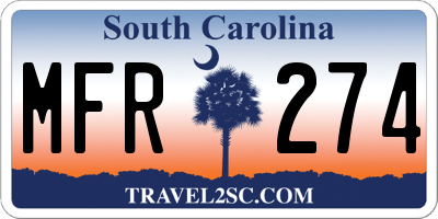 SC license plate MFR274