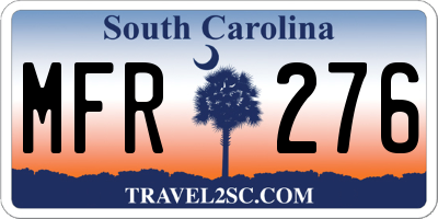 SC license plate MFR276